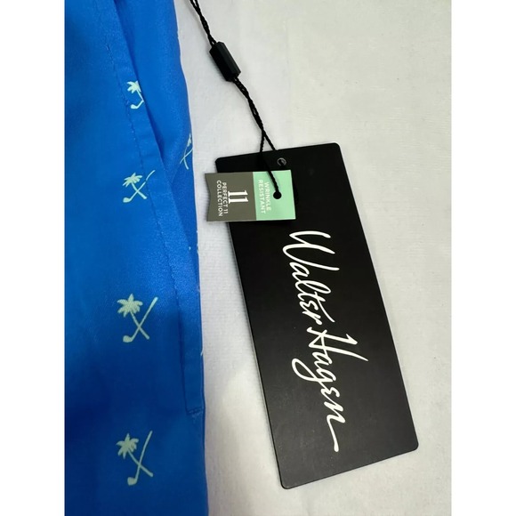 Walter Hagen Perfect 11 Golf Shorts Palm Clubs Print Sea Blue Size 32 New 10" In - Picture 4 of 9
